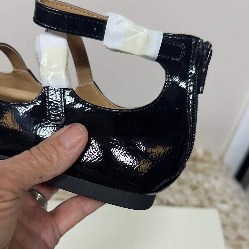 Sun + Stone Women's Cecillee Triple Strap Mary Jane Flats NWT